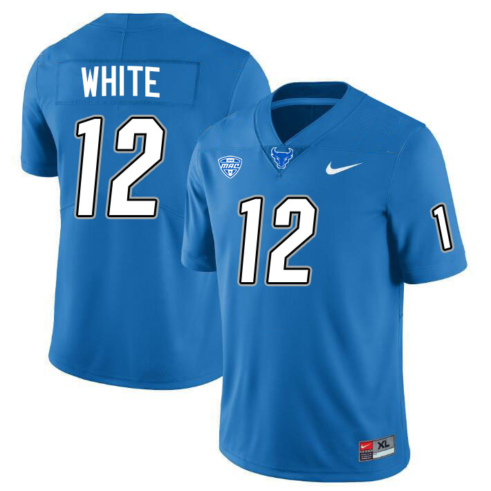 Malin White UB Bulls Jersey,University Of Buffalo Bulls #12 Malin White Jersey Youth-Blue